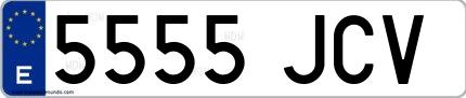 Ejemplo de matrícula española 5555 JCV