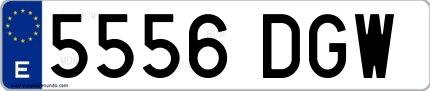 Ejemplo de matrícula española 5556 DGW