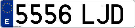Ejemplo de matrícula española 5556 LJD
