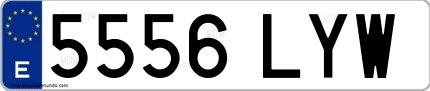 Ejemplo de matrícula española 5556 LYW
