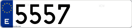 Ejemplo de matrícula de coche ordinaria 5557 