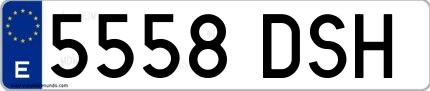 Ejemplo de matrícula española 5558 DSH