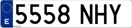 Ejemplo de matrícula española 5558 NHY