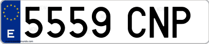Ejemplo de matrícula de coche ordinaria 5559 CNP