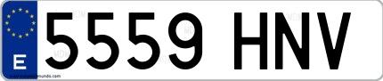 Ejemplo de matrícula española 5559 HNV