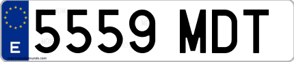 Ejemplo de matrícula de coche ordinaria 5559 MDT