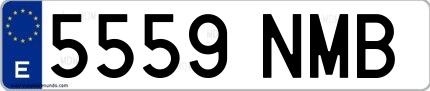 Ejemplo de matrícula española 5559 NMB
