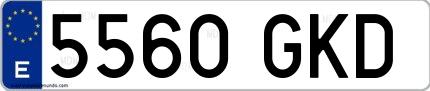 Ejemplo de matrícula española 5560 GKD