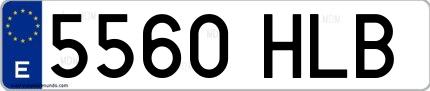 Ejemplo de matrícula española 5560 HLB