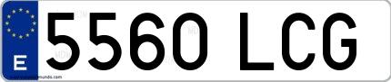 Ejemplo de matrícula española 5560 LCG