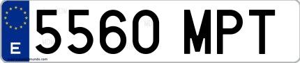 Ejemplo de matrícula española 5560 MPT