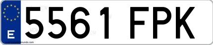 Ejemplo de matrícula española 5561 FPK