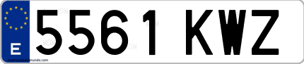 Ejemplo de matrícula de coche ordinaria 5561 KWZ