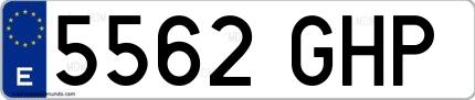 Ejemplo de matrícula española 5562 GHP