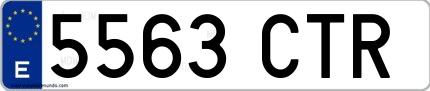 Ejemplo de matrícula española 5563 CTR