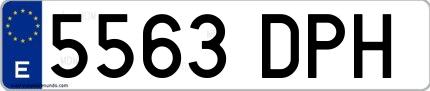 Ejemplo de matrícula española 5563 DPH