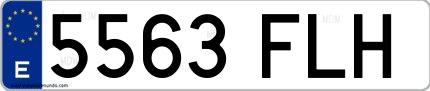 Ejemplo de matrícula española 5563 FLH