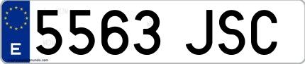 Ejemplo de matrícula española 5563 JSC