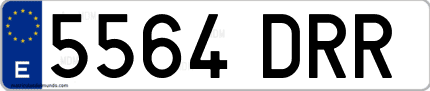 Ejemplo de matrícula de coche ordinaria 5564 DRR