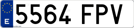 Ejemplo de matrícula de coche ordinaria 5564 FPV