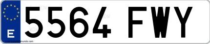 Ejemplo de matrícula española 5564 FWY