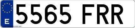 Ejemplo de matrícula española 5565 FRR