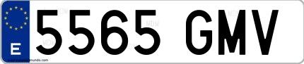 Ejemplo de matrícula española 5565 GMV