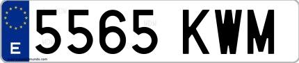 Ejemplo de matrícula española 5565 KWM