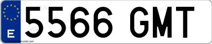 Ejemplo de matrícula española 5566 GMT
