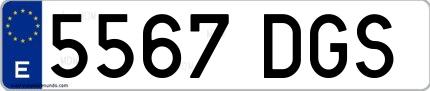 Ejemplo de matrícula española 5567 DGS