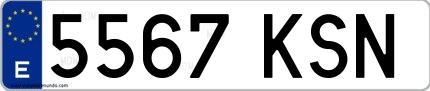 Ejemplo de matrícula española 5567 KSN