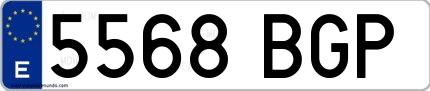 Ejemplo de matrícula española 5568 BGP