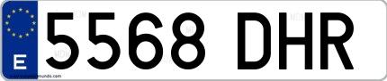 Ejemplo de matrícula española 5568 DHR