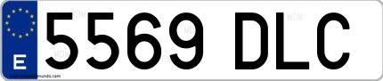 Ejemplo de matrícula española 5569 DLC