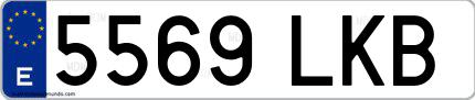 Ejemplo de matrícula española 5569 LKB