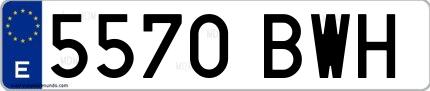 Ejemplo de matrícula española 5570 BWH