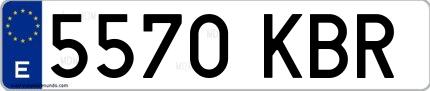 Ejemplo de matrícula española 5570 KBR