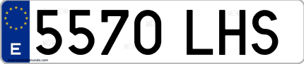 Ejemplo de matrícula de coche ordinaria 5570 LHS
