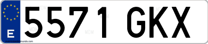 Ejemplo de matrícula de coche ordinaria 5571 GKX