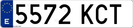 Ejemplo de matrícula española 5572 KCT