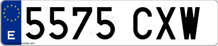 Ejemplo de matrícula de coche ordinaria 5575 CXW