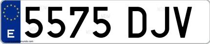 Ejemplo de matrícula española 5575 DJV