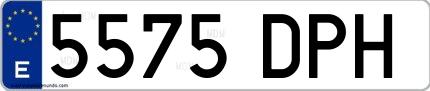 Ejemplo de matrícula española 5575 DPH