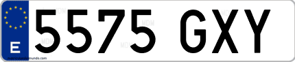 Ejemplo de matrícula de coche ordinaria 5575 GXY