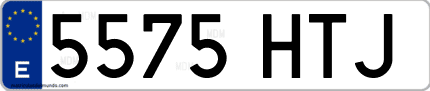 Ejemplo de matrícula de coche ordinaria 5575 HTJ