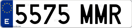 Ejemplo de matrícula de coche ordinaria 5575 MMR