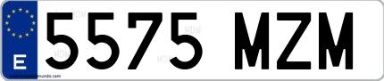 Ejemplo de matrícula española 5575 MZM