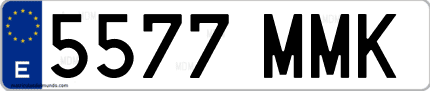 Ejemplo de matrícula de coche ordinaria 5577 MMK