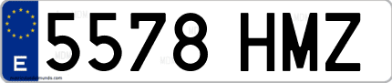 Ejemplo de matrícula de coche ordinaria 5578 HMZ
