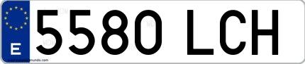 Ejemplo de matrícula española 5580 LCH